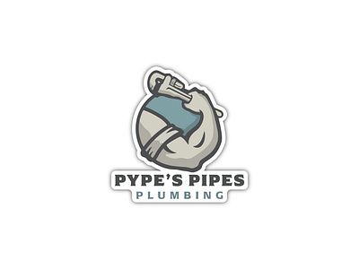 Pype's Pipes Rejected Logo Concept branding logo muscles pipe wrench plumbing trades