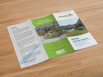 Trifold brochure design for OUTDOOR LIVING landscapes a4 brochure elestudiollc garden brochure gardening green brochure home service brochure landscape landscape trifold marketing brochure price list pricing property service sales brochure trifold brochure us letter us letter brochure