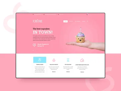 "Mon Cherie" - Sweets Landing Page clean colorful ecommerce ecommerce shop interface landing landing page minimalist modern pastry sweets ui ui design uiux ux web webdesign