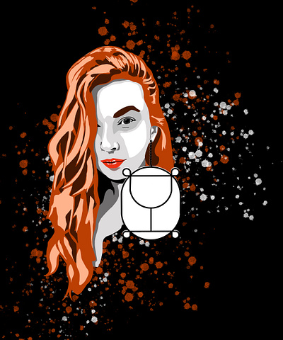 Fire girl art design fire girl illustrator orange people picture portrait spill