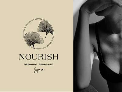 Nourish Organic Skincare by Labels Studio beauty logo botanical logo branding design floral logo logo logo design logo inspiration logotype mark minimal natural logo organic logo skincare logo wellness logo