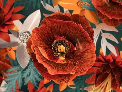 Paper flowers | pattern canon crafting flower illustration paper art paper craft paper flower papercut pattern print red poppy texture upcycling