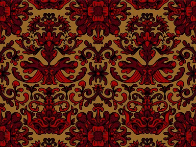Fancy Pattern damask floral hand drawn illustration lines pattern symmetry