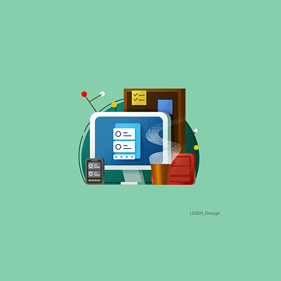 Mixed colour illustrations design icon illustration ui