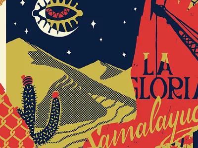 POR Samalayuca - "Protege LaVida" collage collage art design environment illustration mexico mines poster poster art protect life protest samalayuca typography