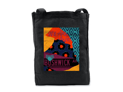 We Are One brooklyn bushwick collage community design heritage hispanic illustration lettering pattern screenprint totebag