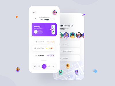 Anti-depressant Concept 🤕 3d app application dailyui depression depth design light map meeting app zingr mobile task list task management task manager todo todoist todolist ui video call voice