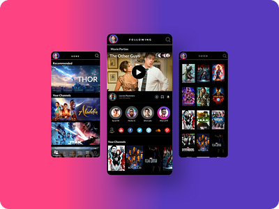 TVHub Entertainment App for TV & Mobile entertainment entertainment app following gamers mobile app mobile app design mobile design mobile ui social media design tv app tv shows