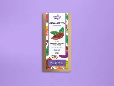 Playa Viva - Chocolate cacao chocolate illustration label design mexico packaging packaging design pattern