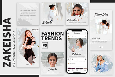 Zakeisha - Instagram Templates beauty branding design fashion feed feminine instagram instagram post story stylish ui ux web