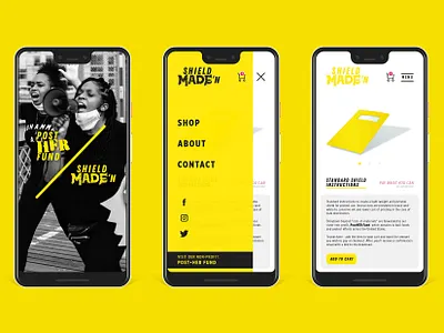 ShieldMADE'n // Post-Her Fund design mobile design mockup ui vector web web design