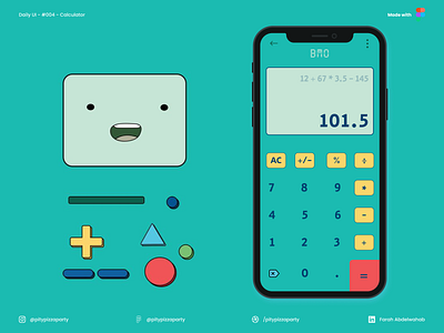 BMO Calculator adventure time blue bmo calculator cartoon daily ui design figma mobile