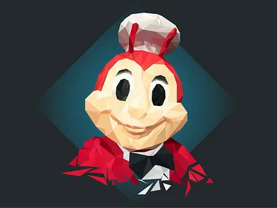 LowPoly Jollibee illustration vector