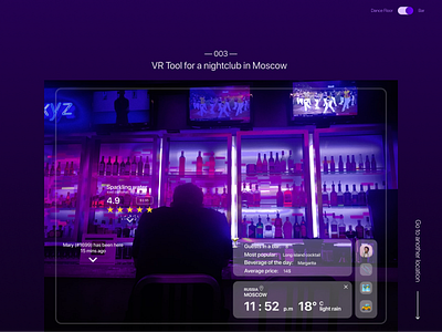 VR Tool for a nightclub ar design emoji icon interaction interface typography ui ux vr web design