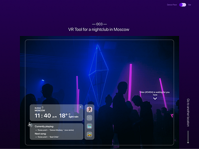 Nightclub VR Tool ar design interface interfacedesign tools