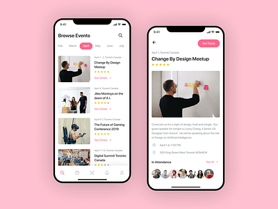 Events App Concept app design events meetup mobile ui ux
