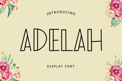 Adelah Display Font animation brand branding cartoon cats child children cute display font handwritten kids kitten lettering logo minimal modern pussy typeface typography