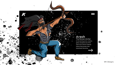 Arash Video Game character design design graphic design persian persian character persian history ui ui design ux ux design video game video game concept video game web visual design web design website concept website design