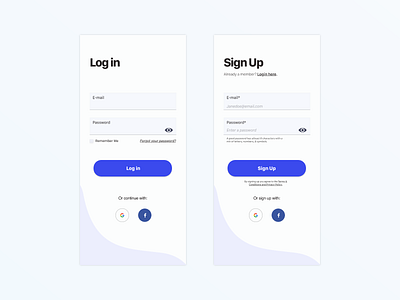 Log in and Sign in Screen accessibility digitaldesign erikkennedy learnui login login form login ui mobile password signin signup signup form uidesign ux uxdesign uxui visualdesign