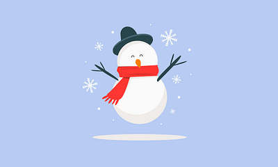 Snowman Happy Winter art branding cartoon character cute december design flat illustration mascot snow snowman vector winter xmas