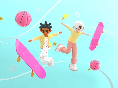 Andrew and Jean 3d 3d art 3d artist 3d illustration characterdesign cinema 4d creative inspiration redshift