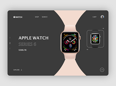 Watch shop UI 2d app app ui design apple apple watch application ui branding illustration interaction design landing page minimal shop trending ui ux watch watch shop web app webdesign website