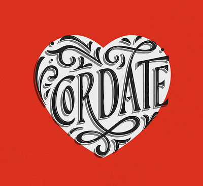 Cordate digital digitalart draw drawing flourishes handlettering heart shape illustration letterer lettering swashes typogaphy vector word