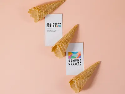 Sempre Gelato branding icecream identity illustration logo package design typography