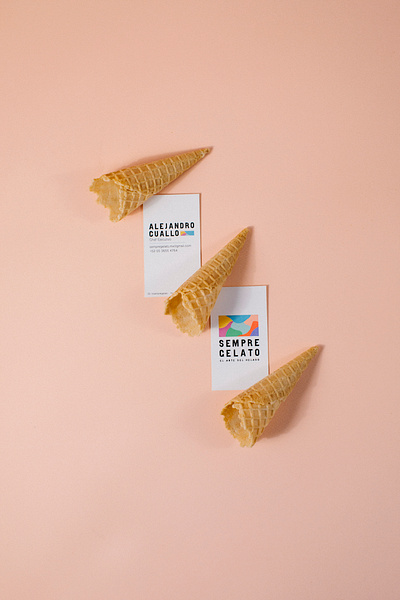 Sempre Gelato branding icecream identity illustration logo package design typography