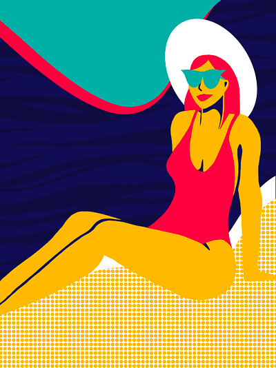 Until further notice art colour colourful design flat illustration illustration art illustrator ipad pattern pool procreate sunbathe texture vector woman woman illustration