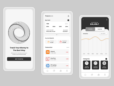 Financial App Design app design application financial financial app illustration minimal mobile app mobile app design mobile ui money app money tracker tracker uidesign uiux uxdesign