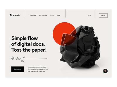 Crumple: document workflow management docs document landing page saas saas design saas landing page web webdesign website workflow