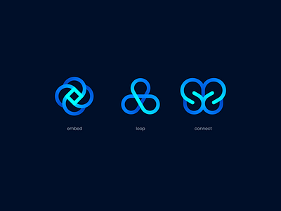 icon ai branding connect design embed geometry gradient icon icons illustration logo loop technology technology logo 品牌 设计