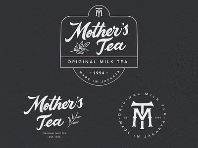 Mother’s Tea Logo badge design branding design handlettering logo logotype retro design typography vintage logo