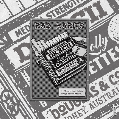 No. 1 "BAD HABITS" - Card & Print Series adobe illustrator adobe photoshop branding design digital art graphic design illustration photomanipulation vector