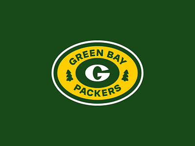 Green Bay Packers american badge clean flat football g letter green green bay logo nfl packers simple sports team tree