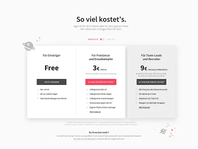 GravityCV pricing page billing boana branding cards cards ui clean design digital illustration landingpage minimal plans pricing pricing page pricing plans ui ux ux ui