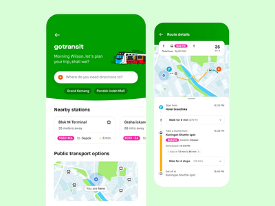 GoTransit - Gojek animation design gojek gojek design gotransit transport transportation trip planner ui uidesign