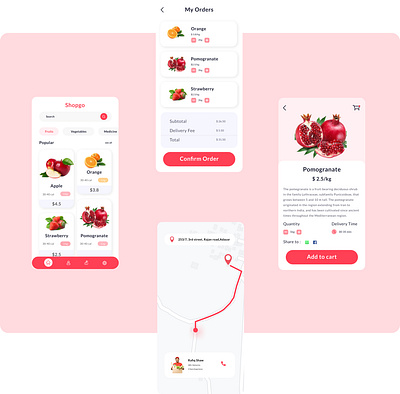 Fruit UI app design typography ui