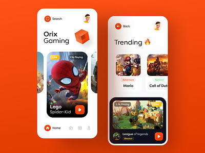 Gaming App app design applicaiton application colorful design dribbble best shot game gaming app minimal mobile mobile app trend trending trendy ui ux