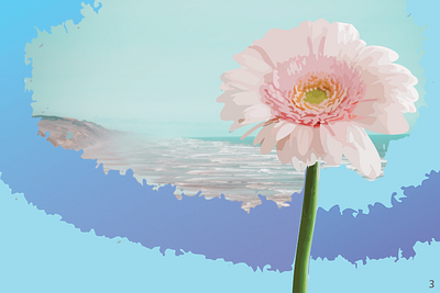 Flower plus beach landscape :) adobe adobe illustrator branding design illustration