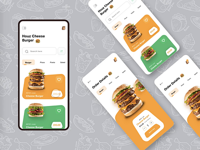 Burger Delivery App UI app design branding burger burgers delivery delivery app delivery service design flat design landing page trending ui uiux