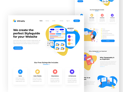 UIGraphy Website clean colorful design flat landingpage minimal simple styleguide ui web website