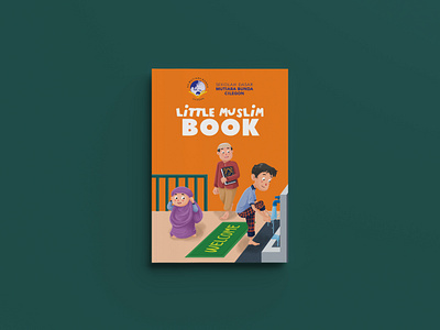 Little Moslem book character colorful design illustration kid moslem pray school texture