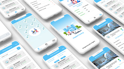 Hospital tracking android app development branding graphic design health hospital app illustration ios app design mobile app online app ui ux vector