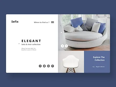Furniture Landing Page chair furniture website landingpage moderndesign sofa webuiuxdesign