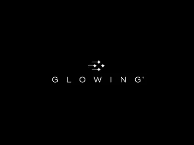 GloWing brand branding design glow glowing glows icon laptop light logo mark stationary wing