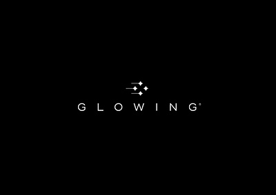 GloWing brand branding design glow glowing glows icon laptop light logo mark stationary wing