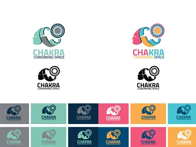 Color Variety Chakra brand branding chakra color corporate coworking space design energetic energy head holiday identity logo mind