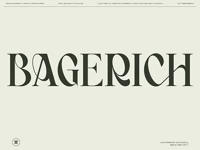 Bagerich Font brand identity branding design display font display serif font font design fonts illustration logo new font sans serif serif font type type design typeface typography